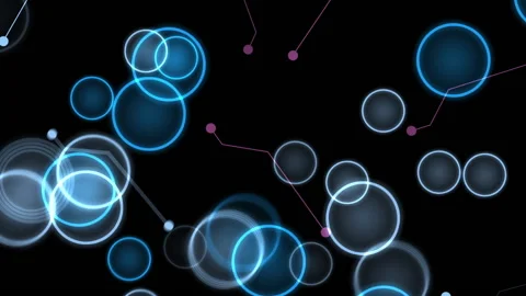 Animation with futuristic HUD interface made from circle and glowing lines Video stock 131002292