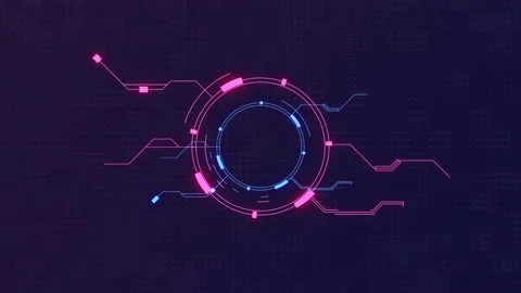 Animation of futuristic HUD user interface. FUI, GUI,UI virtual cyberspace Video stock 152725132
