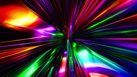 Animation futuristic Sci-fi neon glowing  multicolored light beam background Stock Footage 285935434
