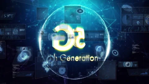 Animation of futuristic technology graphics with glowing sphere in digital Stock Footage 303609163