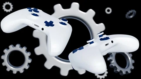 Animation of game console and cogwheel Stock Footage 278504632