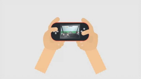 Animation game console. Play the game. Gamepad cartoon Stock Footage 139560317