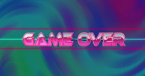 Animation of game over on multicolour ch... | Stock Video | Pond5