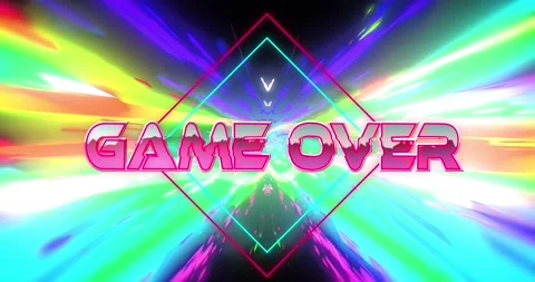 Animation of game over text on multi col... | Stock Video | Pond5