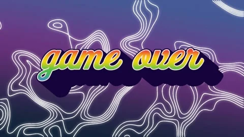 Animation of game over text over lines o... | Stock Video | Pond5