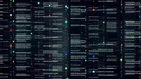 Animation of generating hashcodes and geometric noise in crypto style Stock Footage 245083633