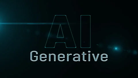 Animation of Generative AI text on dark background Stock Footage 263255664