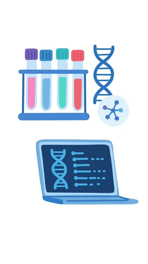 Animation genetic testing concept with DNA samples and laboratory analysis Stock Footage 346373937