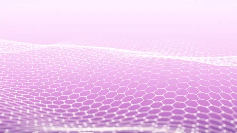 Animation of geometric composition of interconnected hexagonal mesh pattern Stock Footage 280035652