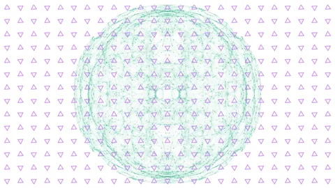 Animation of geometric pattern with overlapping circles and triangles in design Stock Footage 305690353