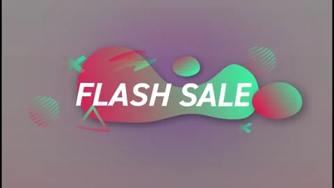 Animation of geometric shape and flash sale text on abstract pattern against Stock Footage 328715059