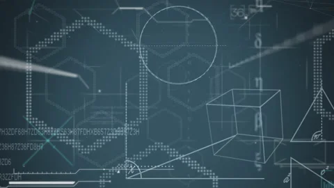 Animation of geometric shapes and data p... | Stock Video | Pond5
