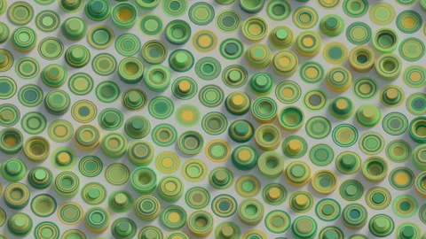 Animation of geometric shapes moving in a chaotic manner Stock-Footage 265734294