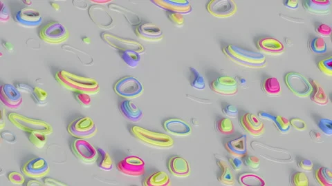 Animation of geometric shapes moving in a chaotic manner Stock Footage 265734336