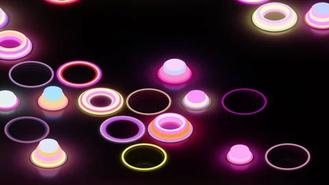 Animation of geometric shapes moving in a chaotic manner Stock-Footage 265734408