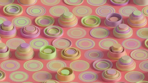 Animation of geometric shapes moving in a chaotic manner Stock Footage 265734476