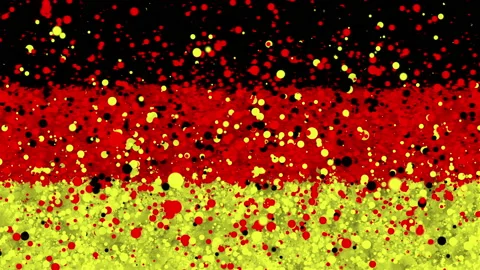 Animation of the German flag emerging from a cloud of particles Stock Footage 163573194