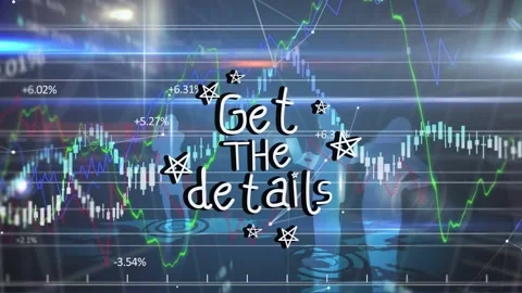 Animation of get the details text and data processing on blue background Stock Footage 172330791