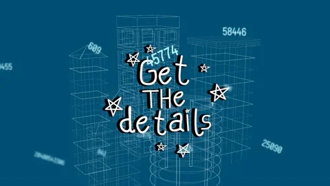 Animation of get the details text and data processing over 3d cityscape Stock Footage 329864002
