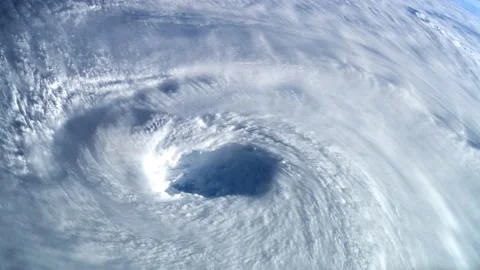 Animation Of Giant Hurricane Seen From Outer Space. Video stock 142812251