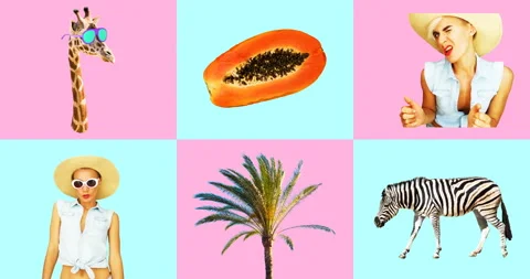 Animation gif set. Vacation beach holiday mood. Stock Footage 100716673