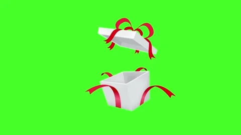 Animation of a gift box on a green background Stock Footage 153486538