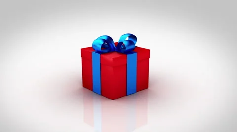 Animation of a gift box opening. 3 colors. Alpha matte and tracking points. Stock Footage