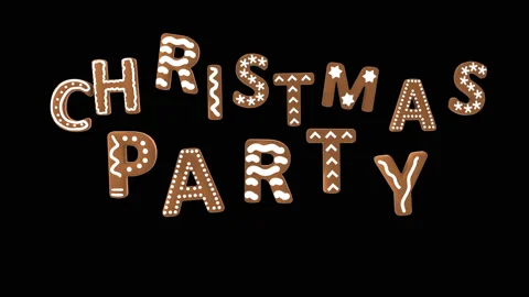 Animation of gingerbread letters isolated with alpha channel. Christmas party Vidéo 98365418