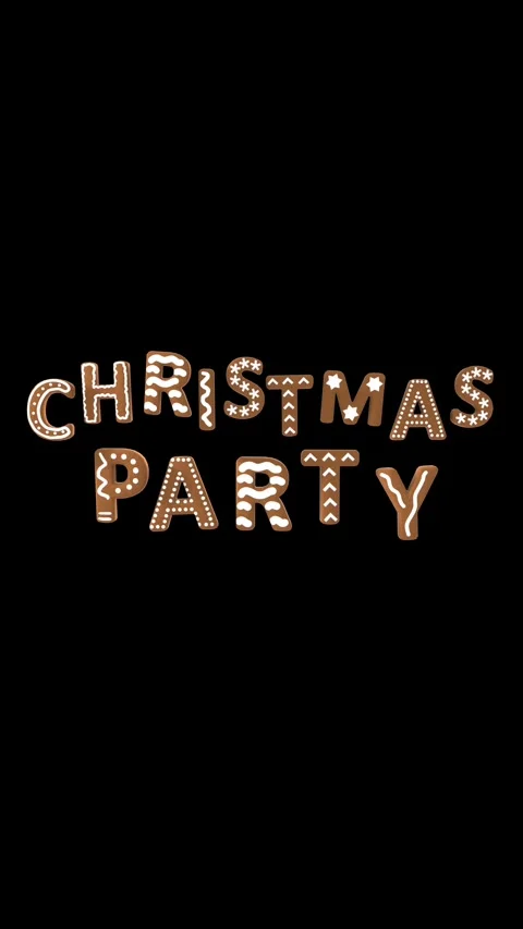 Animation of gingerbread letters isolated with copy space. Christmas party text. Video stock 320501696