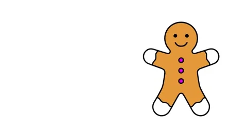 Animation of a gingerbread man Stock Footage 311620220