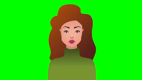 Animation of girl lip syncing, Speaker.facial animation for storytelling. female Stock Footage 276986735