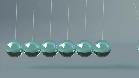 Animation of glas newton's cradle Stock Footage 91856144