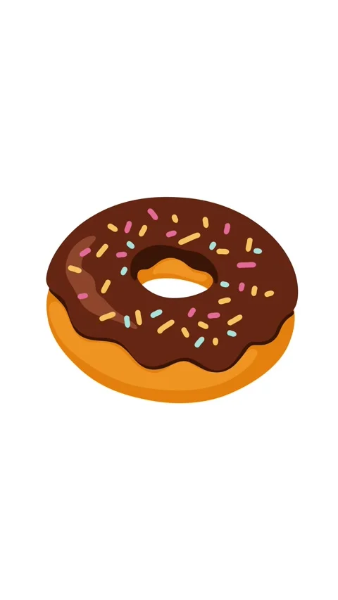 Animation glazed chocolate donut moving Stock Footage 336893113