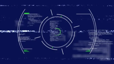 Animation of glitch over navy digital space with viewfinder Stock Footage 330294528