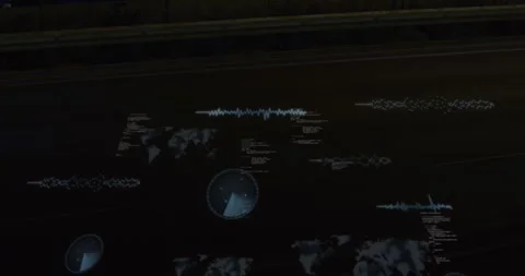 Animation of glitch technique over maps, radars and computer language against 스톡 동영상 329225970