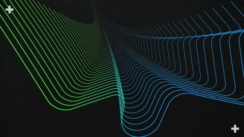 Animation of glitch technique on wave pattern against black background Video stock 235741745
