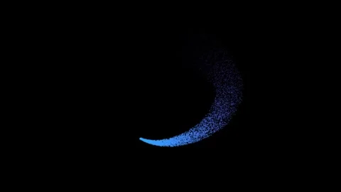 Animation of glitter, light and star with flying in circle concept. Blue li.. Видео 335299111