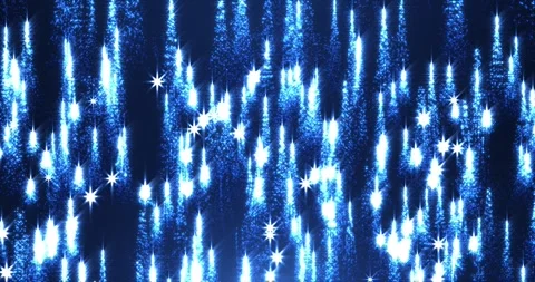 Animation of glittering dust particles and light rain particles. Blue light Stock Footage 305774903