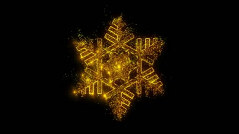 Animation of glittering particles form a Snow Flake Stock Footage 171000499