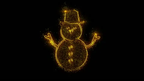 Animation of glittering particles form a Snow Man on black background 스톡 동영상 171000544