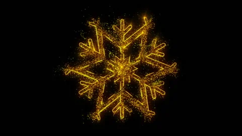 Animation of glittering particles form a Snow Flake Stock Footage 171000548