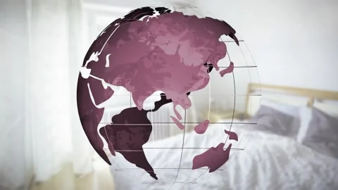 Animation of globe and connections with ... | Stock Video | Pond5