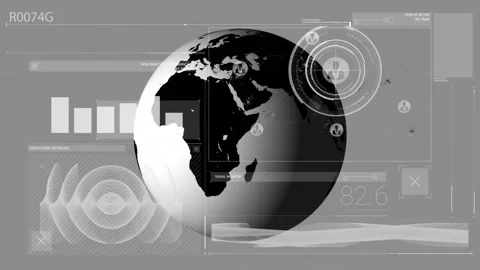 Animation of globe and data processing o... | Stock Video | Pond5