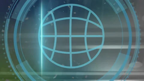 Animation of globe and data processing over computer servers Stock Footage 313355803