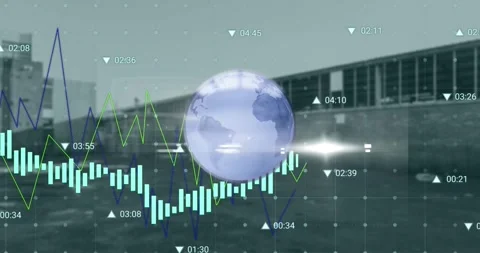 Animation of globe and data processing over binary coding Stock Footage 325774026