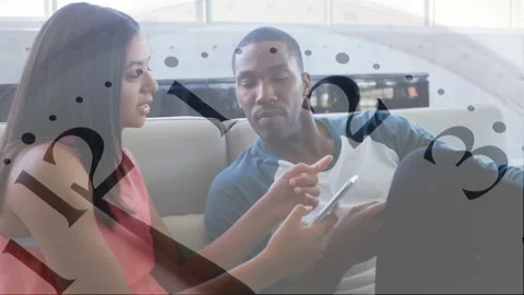 Animation of globe and data processing over happy business colleagues stacking Stock Footage 329780991