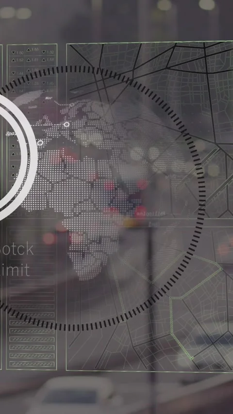 Animation of globe and data processing over cityscape Stock Footage 344369655