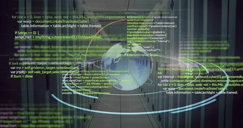 Animation of globe and digital data processing over computer servers Vídeos de archivo 327962076