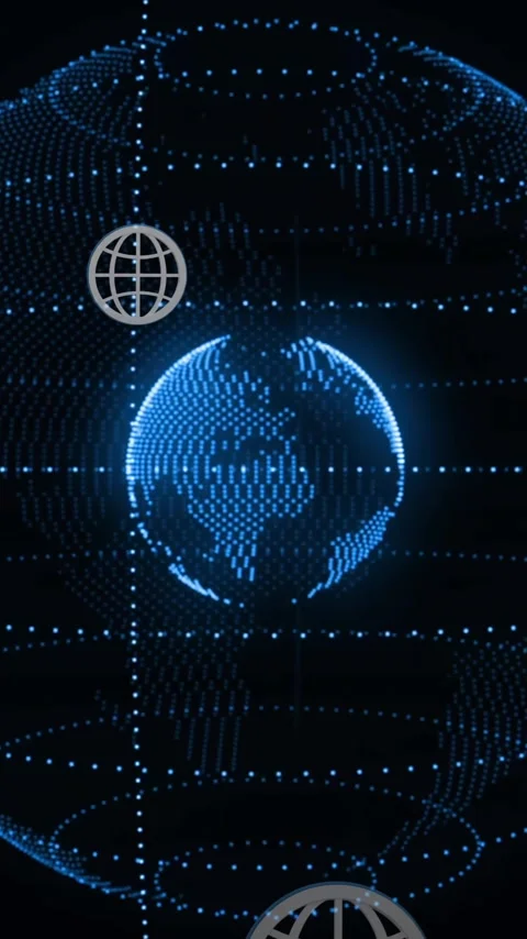 Animation of globe and digital data processing over black background Stock Footage 343504504