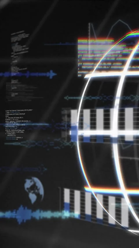 Animation of globe and digital data processing over black background Stock Footage 343504505